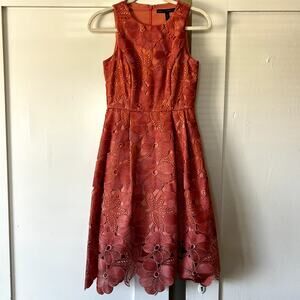 Floral applique feminine spring cocktail dress